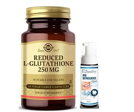 Solgar L-Glutathione 250 mg (Reduced) 30 Kapsül - Diş Beyazlatıcı Köpük Hediye