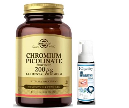 Solgar Chromium Picolinate 200 mcg 90 Kapsül - Diş Beyazlatıcı Köpük Hediye