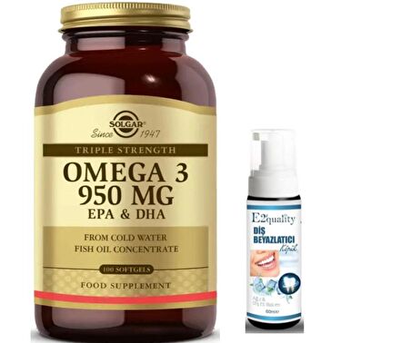 Solgar Omega 3 950 mg 100 Yumuşak Jelatinli Kapsül - Diş Beyazlatıcı Köpük Hediye