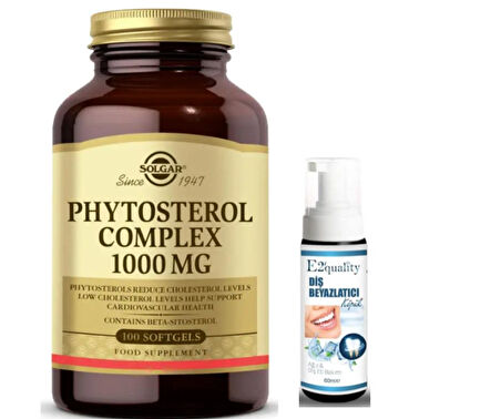 Solgar Phytosterol Complex 1000 mg 100 Yumuşak Jelatinli Kapsül - Diş Beyazlatıcı Köpük Hediye