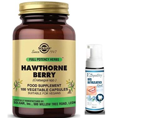 Solgar Hawthorne Berry 100 Kapsül - Diş Beyazlatıcı Köpük Hediye 