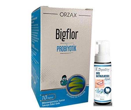 Orzax Bigflor Probiyotik Takviye Edici Gıda 10 Kapsül - Diş Beyazlatıcı Köpük Hediye