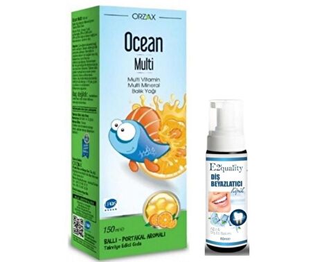 Orzax Ocean Multi Şurup 150 ml - Ballı Portakallı - Diş Beyazlatıcı Köpük Hediye