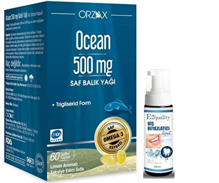 Orzax Ocean 500mg 60 Kapsül - Diş Beyazlatıcı Köpük Hediye