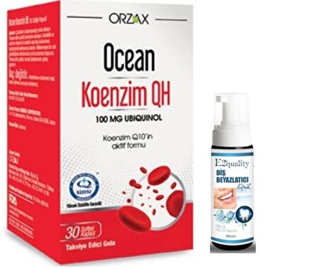 Orzax Ocean Koenzim QH 30 Kapsül - Diş Beyazlatıcı Köpük Hediye