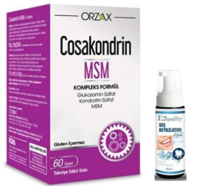 Orzax Cosakondrin MSM 60 Tablet - Diş Beyazlatıcı Köpük Hediye