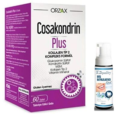 Orzax Cosakondrin Plus 60 Tablet - Diş Beyazlatıcı Köpük Hediye