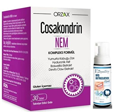 Orzax Cosakondrin Nem 30Tablet - Diş Beyazlatıcı Köpük Hediye