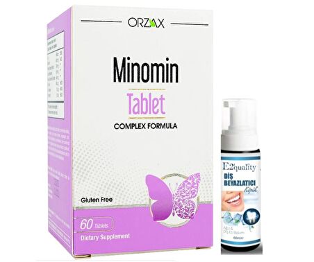 Orzax Minomin 60 Tablet - Diş Beyazlatıcı Köpük Hediye