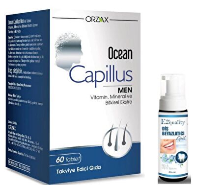Orzax Ocean Capillus Men 60 Tablet - Diş Beyazlatıcı Köpük Hediye