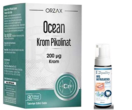 Orzax Ocean Krom Pikolinat 90 Bitkisel Kapsül - Diş Beyazlatıcı Köpük Hediye