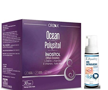 Orzax Ocean Polysitol Takviye Edici Gıda 30 Saşe - Folik Asit 400 μg - Diş Beyazlatıcı  Köpüğü Hediye