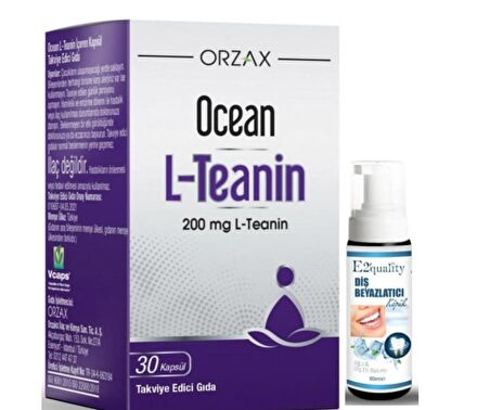 Orzax Ocean L-Teanin Takviye Edici Gıda 30 Kapsül - Diş Beyazlatıcı Köpük Hediye