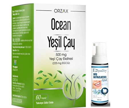 Orzax Ocean Green Tea Takviye Edici Gıda 60 Kapsül - Diş Beyazlatıcı Köpük Hediye