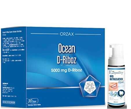 Orzax Ocean 5000mg D-Riboz 30 Saşe - Diş Beyazlatıcı Köpük Hediye