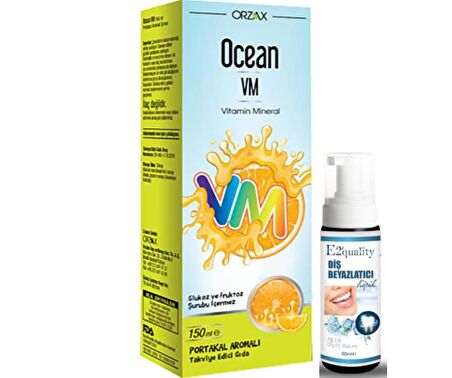 Orzax Ocean Vitamin Mineral - Portakal Aromalı 150ml - Diş Beyazlatıcı Köpük Hediye