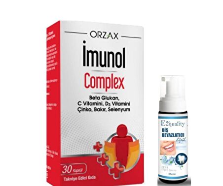 Orzax Ocean İmunol Complex Takviye Edici Gıda 30 Kapsül - Diş Beyazlatıcı Köpük Hediye