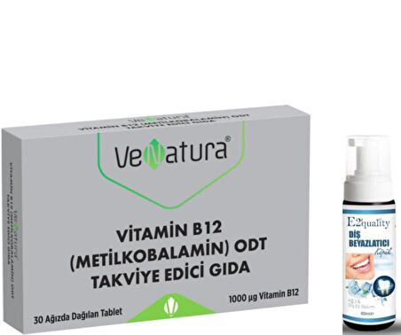 VeNatura Metilkobalamin ODT Takviye Edici Gıda 30 Tablet - Diş Beyazlatıcı Köpük Hediye