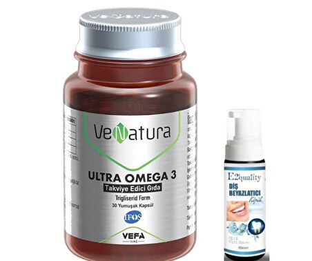 VeNatura Ultra Omega 3 Takviye Edici Gıda 30 Kapsül - Diş Beyazlatıcı Köpük Hediye