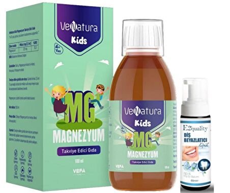 VeNatura Kids Magnezyum Takviye Edici Gıda 100 ml - Diş Beyazlatıcı Köpük Hediye