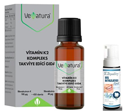 Venatura K2 Kompleks Takviye Edici Gıda 20 ml - Diş Beyazlatıcı Köpük Hediye