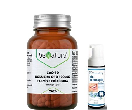 Venatura CoQ-10 Koenzim Q10 100 mg Takviye Edici Gıda 30 Kapsül - Diş Beyazlatıcı Köpük Hediye