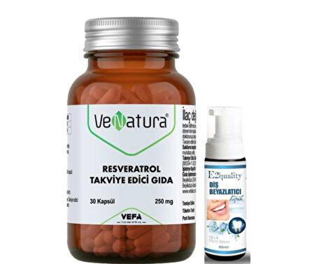 VeNatura Resveratrol Takviye Edici Gıda 30 Kapsül  - Diş Beyazlatıcı Köpük Hediye 