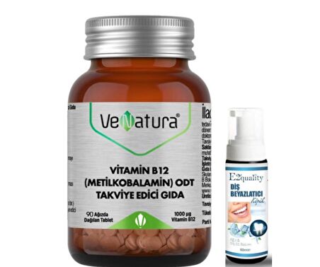 Venatura Vitamin B12 Odt Takviye Edici Gıda 90 Tablet  - Diş Beyazlatıcı Köpük Hediye