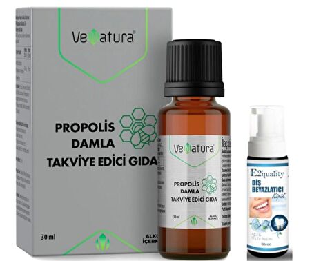 VeNatura Propolis Damla Takviye Edici Gıda 30 ml  - Diş Beyazlatıcı Köpük Hediye 