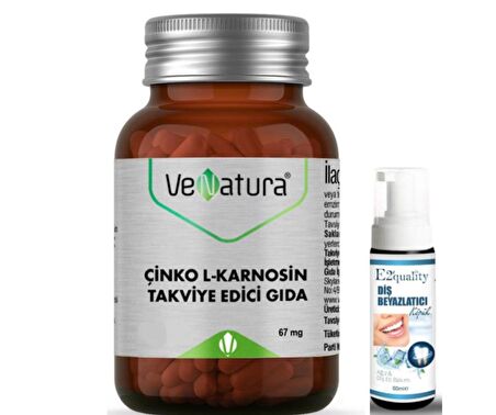 VeNatura Çinko L-Karnosin 30 Kapsül - Diş Beyazlatıcı Köpük Hediye 
