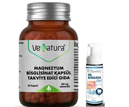 VeNatura Magnezyum Bisglisinat 30 Kapsül- Diş Beyazlatıcı Köpük Hediye 
