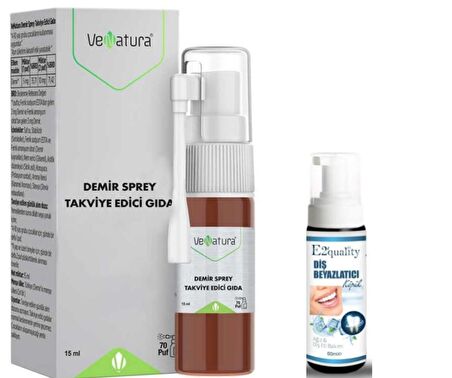 VeNatura Demir Sprey Takviye Edici Gıda 15 ml - Diş Beyazlatıcı Köpük Hediye