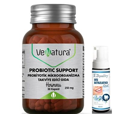 VeNatura Probiotic Support Probiyotik Mikroorganizma 30 Kapsül - Diş Beyazlatıcı Köpük Hediye