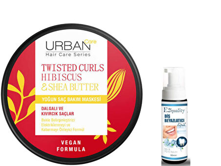 Twisted Curls Hibiscus & Shea Butter Yoğun Saç Bakım Maskesi - Diş Beyazlatıcı Köpük Hediye 