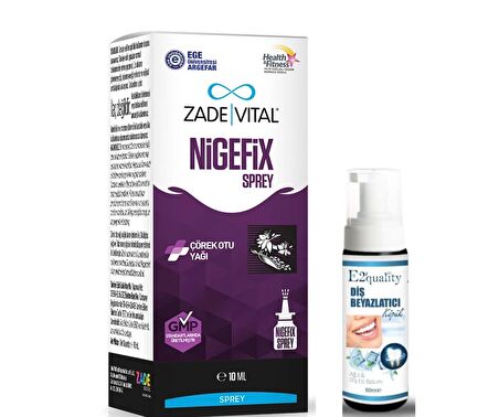 Zade Vital Nigefix Çörek Otu Yağı İçeren Sprey Takviye Edici Gıda 10 ml- Diş Beyazlatıcı Köpük Hediye 