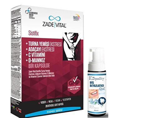 Zade Vital Sistifix Takviye Edici Gıda 20 Kapsül - Diş Beyazlatıcı Köpük Hediye