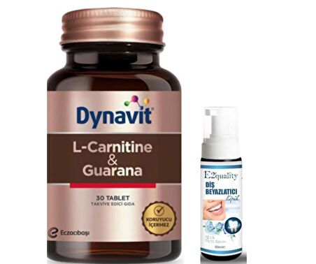 Eczacıbaşı Dynavit L-Carnitine ve Guarana Takviye Edici Gıda 30 Tablet - Diş Beyazlatıcı Köpük Hediye