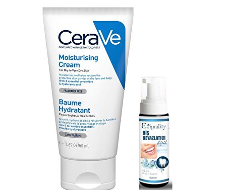 CeraVe Nemlendirici Krem 50 ml - Diş Beyazlatıcı Köpük Hediye