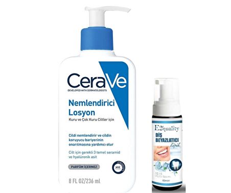 CeraVe Nemlendirici Losyon 236 ml - Diş Beyazlatıcı Köpük Hediye 