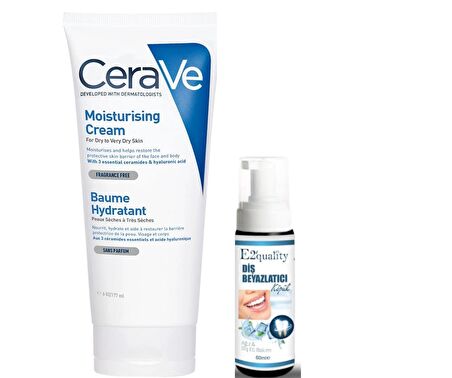 CeraVe Nemlendirici Krem 177 ml - Diş Beyazlatıcı Köpük Hediye 