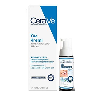 CeraVe SPF30 Nemlendirici Yüz Kremi 52 ml - Diş Beyazlatıcı Köpük Hediye 