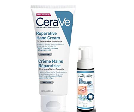 Cerave Onarıcı El Kremi 100 ml - Diş Beyazlatıcı Köpük Hediye 