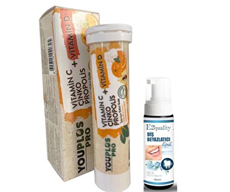 YouPlus Pro Vitamin C Çinko Propolis Takviye Edici Gıda 15 Tabletl - Diş Beyazlatıcı Köpük Hediye