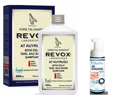 Revox Saç Dökülmesine Karşı At Kuyruğu Şampuanı 400ml- Diş Beyazlatıcı Köpük Hediye