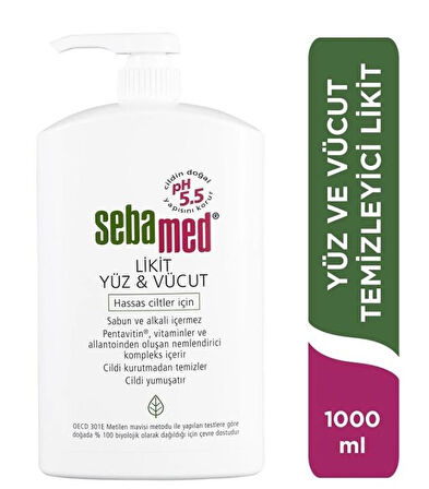 Sebamed Likit Yüz ve Vücut Temizleyici Jel 1000 ml