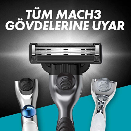 Gillette Mach3 Charcoal Yedek Tıraş Bıçağı 4'lü - Diş Beyazlatıcı Köpük Hediye