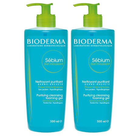 Bioderma Sebium Foaming Temizleme Jeli 2x500 ml