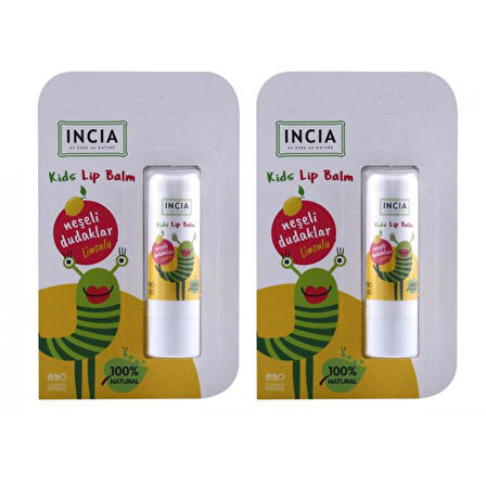 INCIA Kids Lip Balm Dudak Besleyici Limon 2x6 gr
