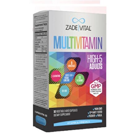 Zade Vital Multivitamin Takviye Edici Gıda 30 Bitkisel Kapsül