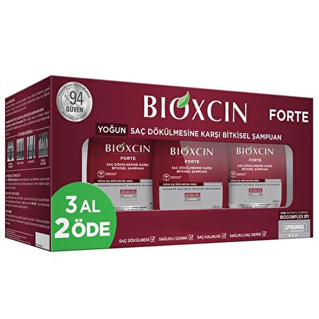 Bioxcin Forte Saç Dökülmesine Karşı Bakım Şampuanı 300 ml - 3 AL 2 ÖDE